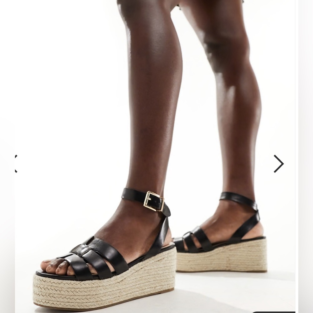 NIB Raid Black Platform Sandals size 7 from ASOS - Picture 2 of 5